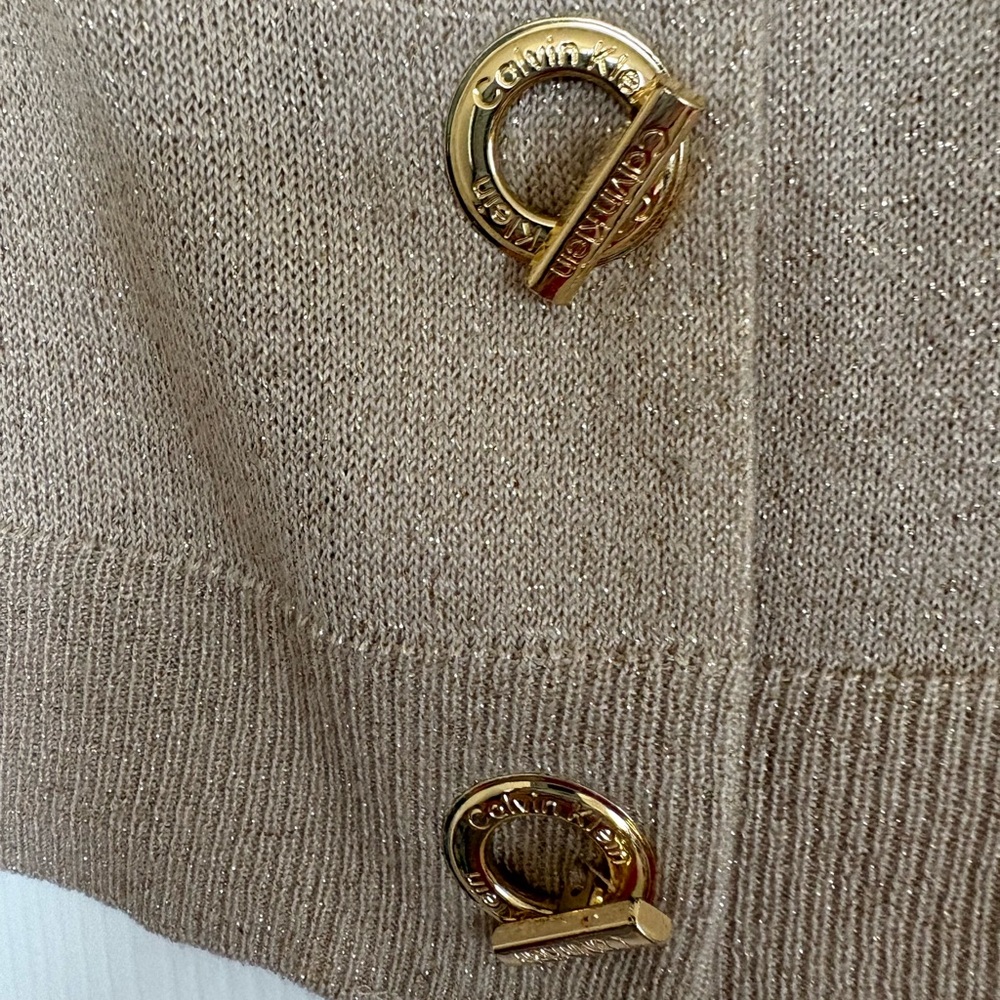 Calvin Klein Beige Button-Up Cardigan - Picture 4 of 8